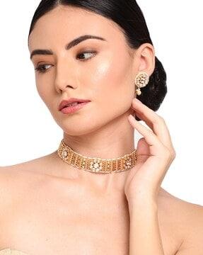 Kundan-Studded Choker Necklace & Earrings Set