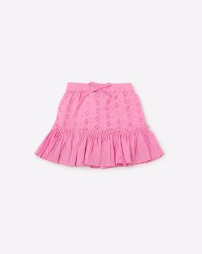 Lace A-line Skirt with Ruffles
