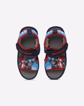 Captain America Print Sandals with Velcro
