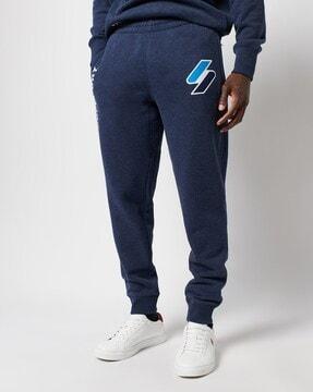 code-heathered-joggers-with-logo-applique