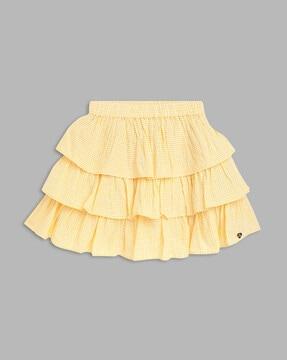 Striped Layered Flared Skirt