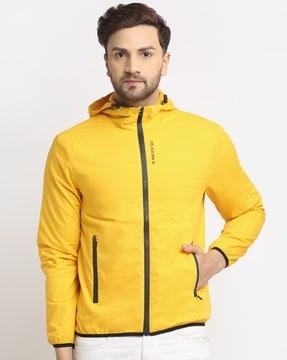 Zip-Front Hooded Jacket with Zipper Pockets