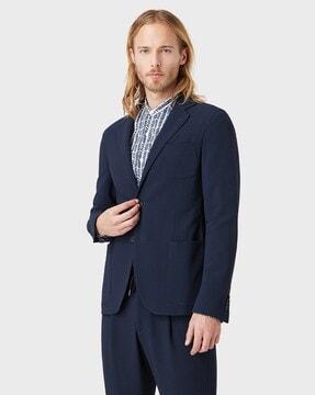 Single-Breasted Blazer with Patch Pockets