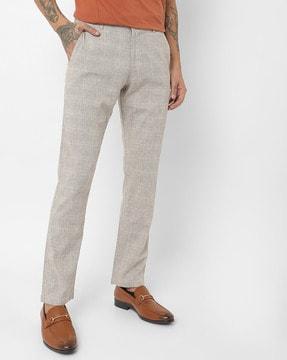 checked-flat-front-tapered-fit-trousers