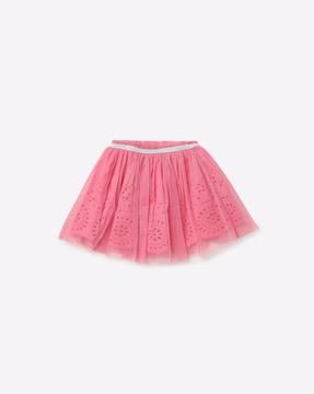 Lace Flared Skirt with Elasticated Waist