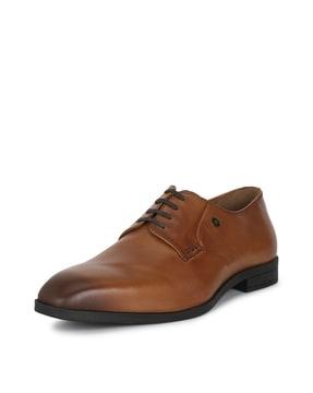 Round-Toe Leather Derby Shoes