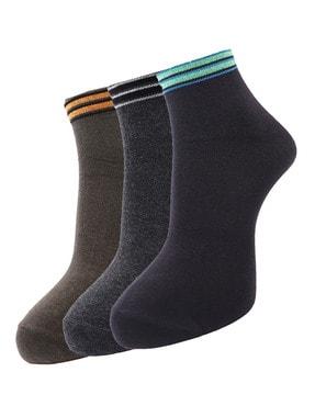 Pack of 3 Printed Ankle-Length Socks