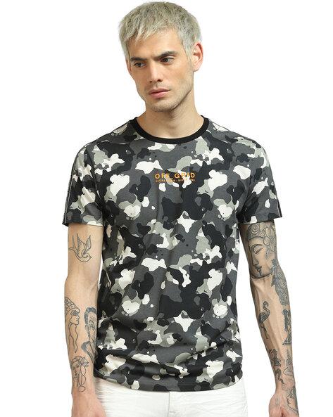 Camouflage Print Crew-Neck T-shirt