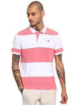 Striped Polo T-shirt with Vented Hems