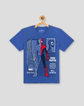 Superhero Print Crew-Neck T-shirt