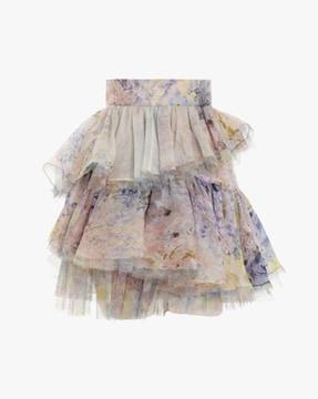Rhythmic Printed Tiered Mini Skirt