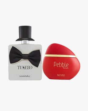 Maryaj Tuxedo Eau De Parfum Spicy Woody Perfume For Men & Maryaj Pebble Shine Eau De Parfum Floral Fruity Perfume For Women