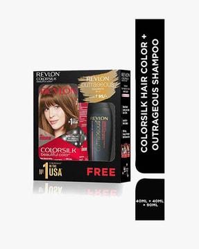 Hair Color with Keratin 4G Medium Golden Brown with Outrageous Shampoo