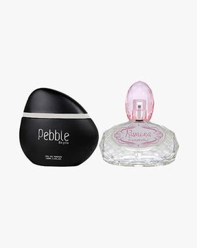 Pebble Style Eau De Parfum Perfume 100 ml For Men & Ramona Eau De Parfum Citrus Floral Perfume 100 ml For Women + 2 Parfum Testers