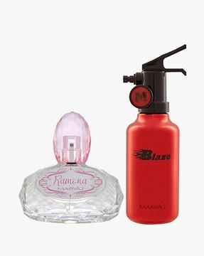 Ramona Eau De Parfum Citrus Floral Perfume 100 ml For Women & Blaze Eau De Parfum Citrus Aromatic Perfume 100 ml For Men + 2 Parfum Testers