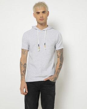Heathered Slim Fit Hooded T-shirt