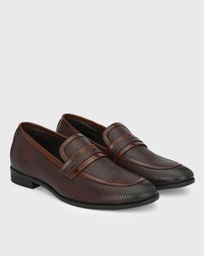 Chevron Patterned Formal Slip-On Shoes