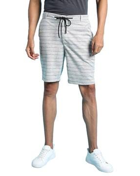 Striped Shorts with Drawcord
