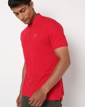 Slim Fit Polo T-shirt with Embroidered Logo