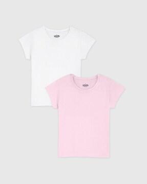 Pack of 2 Round-Neck Cotton T-shirts