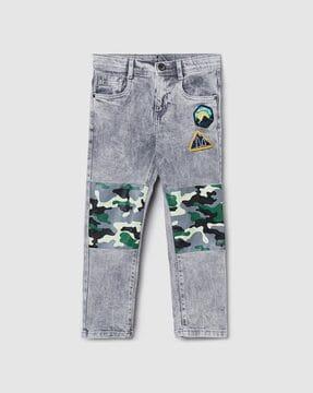 Regular Fit Jeans with Camouflage Accent