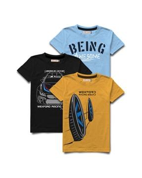 Pack of 3 Relaxed Fit Graphic Print T-shirt