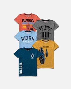 Pack of 5  Crew- Neck T-shirt