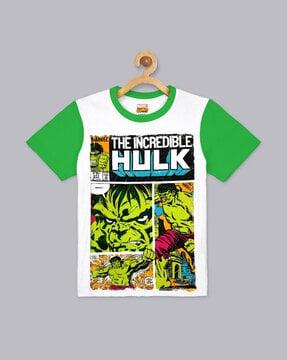 Superhero Print Round-Neck T-shirt