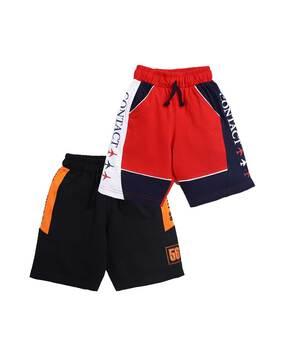 Pack of 2 Colourblock Shorts with Drawstring Waist