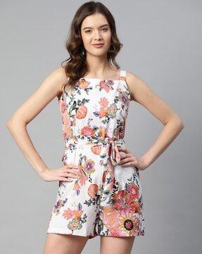floral-print-sleeveless-playsuit