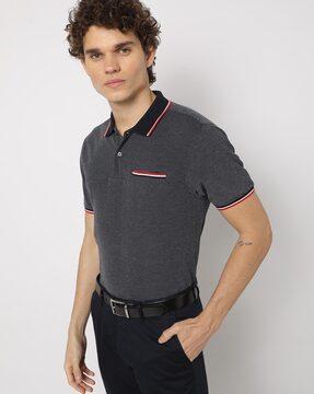 Printed Polo T-shirt with Welt Pocket