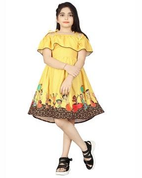 Chhota Bheem Print Fit & Flare Dress