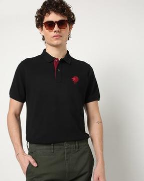 Solid Cotton Polo T-shirt