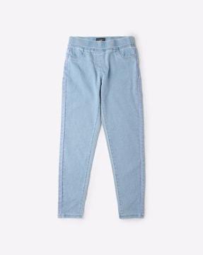 Mid-Rise Jeans with Elasticated Waist