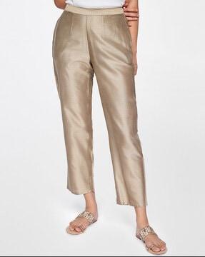 Flat-Front Pants with Insert Pockets