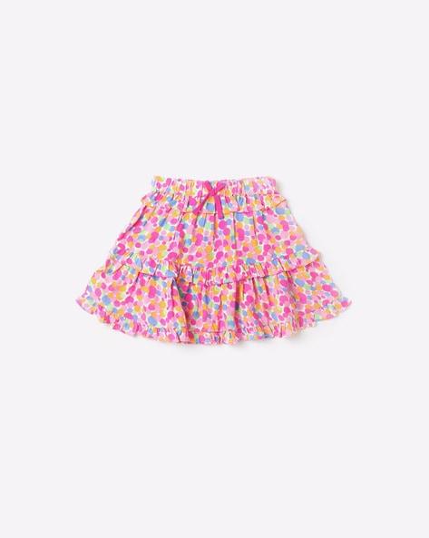Polka-Dot Print Tiered Skirt