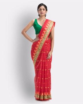 floral-pattern-woven-saree