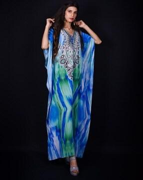 Abstract Kaftan Dress