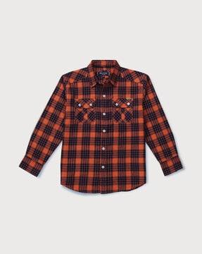 Checked Shirt with Flap Pockets
