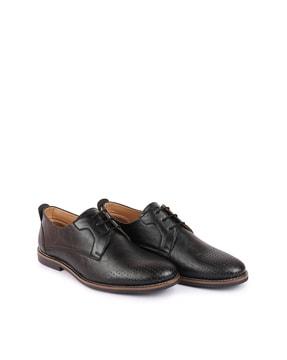 Textured Lace-Up Formal Shoes 