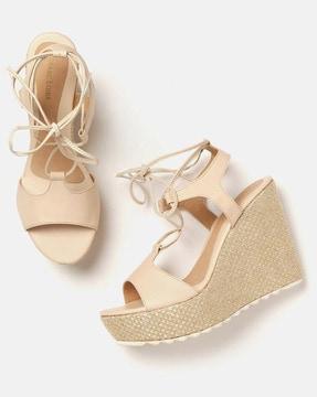 Slingback Wedges with Tie-Ups