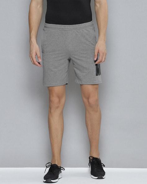 Mid-Rise Typographic Slim Fit Knit Shorts