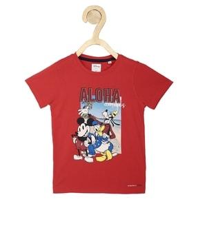 Mickey Mouse Print Round-Neck T-shirt
