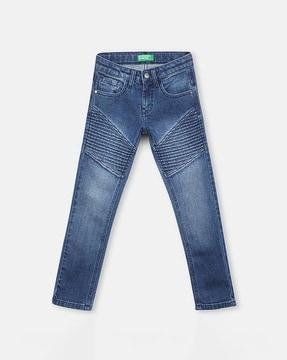 Solid Jeans with Low Rise Waist