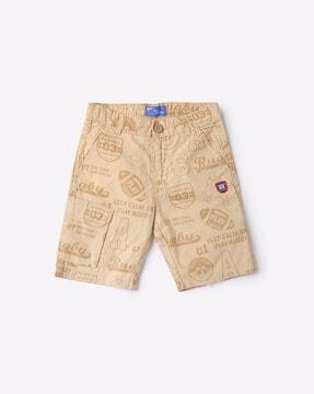 Printed Mid-Rise Cargo Shorts