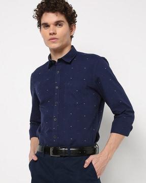 chain-stitched-slim-fit-shirt-with-patch-pocket