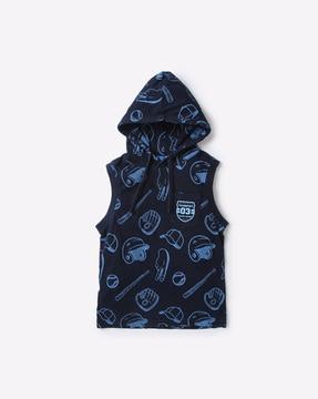 Graphic Print Hooded T-shirt