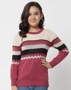 Striped Round-Neck Sweater
