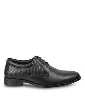 Textured Lace-Up Derby Shoes