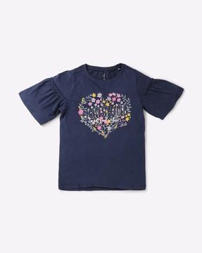 Floral Print Crew-Neck T-shirt